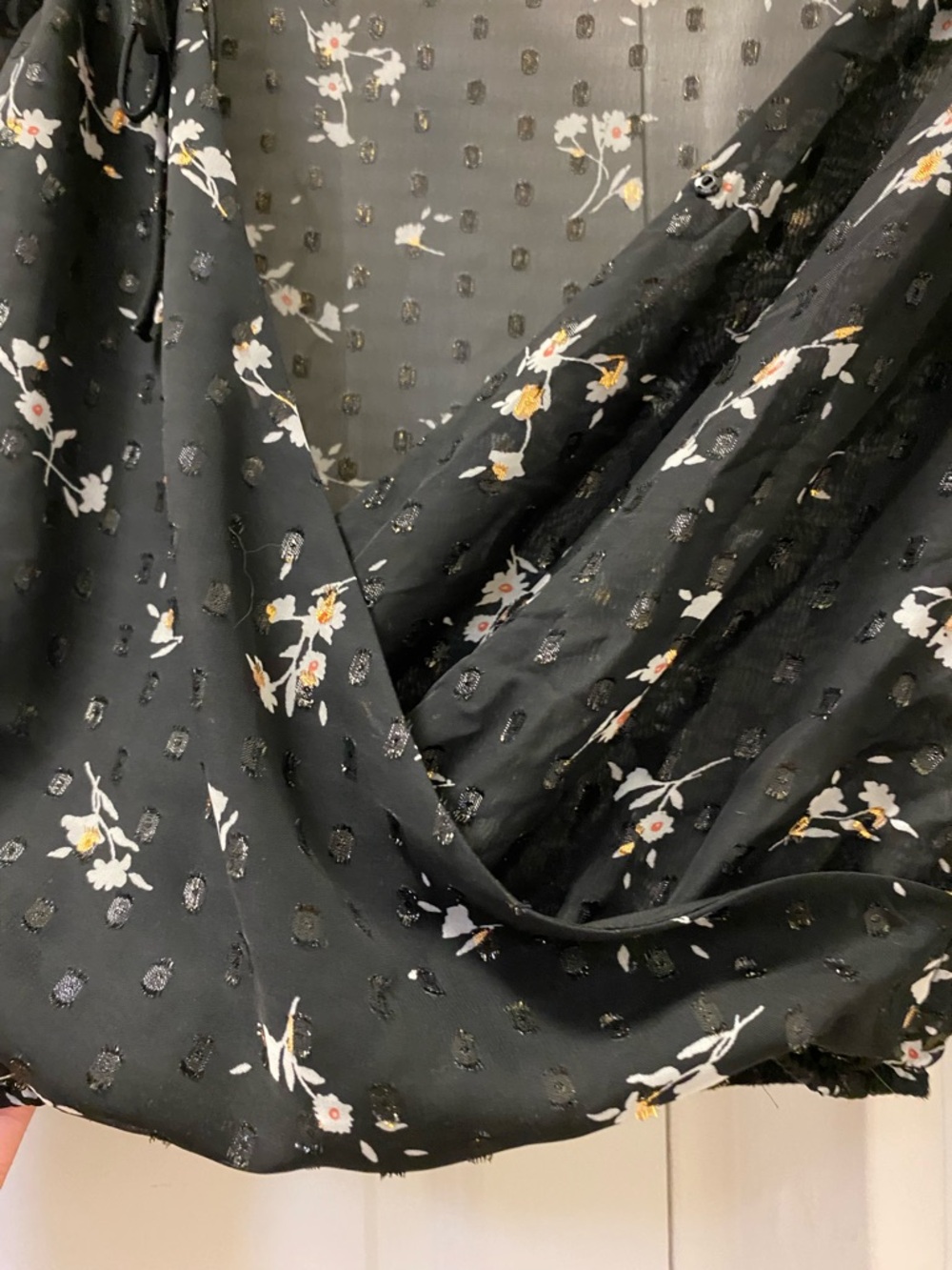 Dynamite Black Floral Sheer Wrap Top - Picture 7 of 11